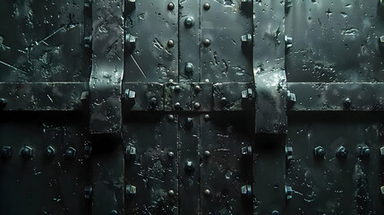 Dark Metal Texture with Screws and Bolts - Illustration