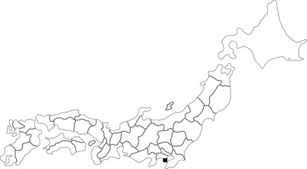 Outline Map of Japan with Highlighted Capital of Japan Tokyo