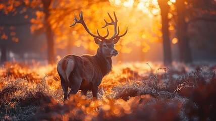 Red Deer in morning Sun