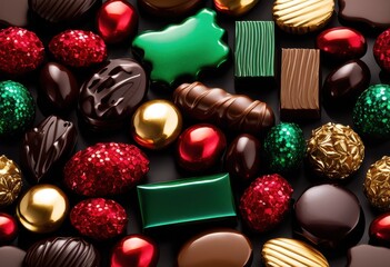 close premium assorted chocolates featuring various rich shapes beautiful display gourmet confectionery, artisanal, caramel, celebration, creamy, crunchy