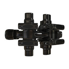 Metal abstract object,3d render