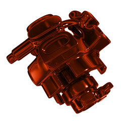 Metal abstract object,3d render © neurostructure