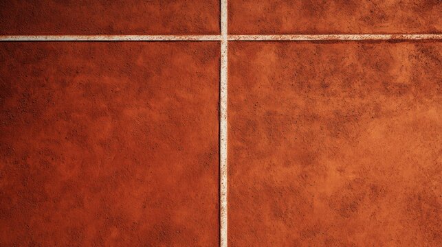 A tennis court's clay surface texture, outdoor setting with warm sunlight, Classic style