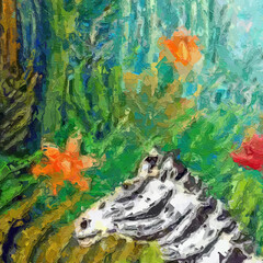 Oil paintings and various flowers, chrysanthemums, zebras, forests, roses, peonies, flowers, and birds, are all beautiful