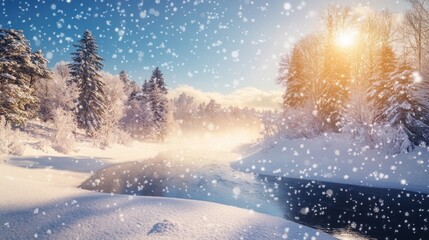 Fototapeta premium Snowy River Landscape