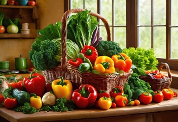 colorful collection fresh vegetables highlighting nutritional benefits dietary value health enthusiasts food lovers, carotenoids, vitamins, minerals, fiber