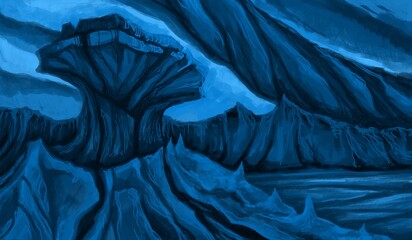 Alien landscepe, concept art, science fiction illustration - digital painting © neurostructure