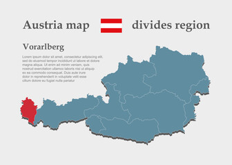 Vector map Austria, province Vorarlberg
