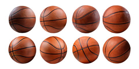 Collection of Basketballs in Various Arrangements, PNG collection, set bundle, isolate on transparent or white background