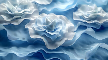 Obraz premium Abstract Blue and White Floral Background