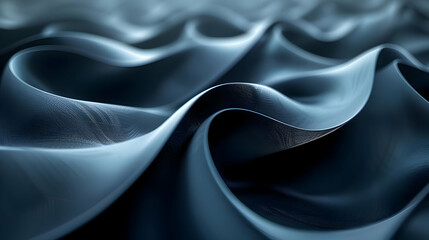 Obraz premium Abstract 3D Background with Wavy Shapes in Blue