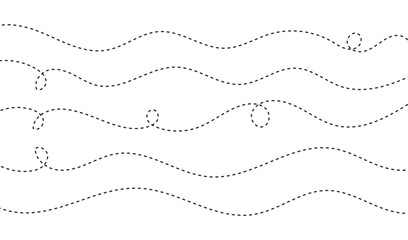 Path travel dotted line trip dashed trace destination track plan and silhouette, travelling symbol . Transport dot pathes lines traces tourism design vector illustration. EPS 10