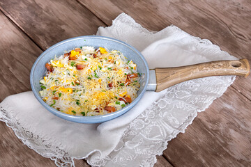 Traditional biro-biro rice, isolated in selective focus