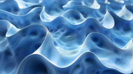 Fototapeta premium Abstract 3D Blue Wavy Background