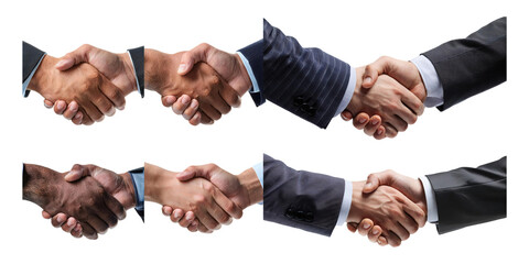 Business Handshake in Professional Setting, PNG collection, set bundle, isolate on transparent or white background