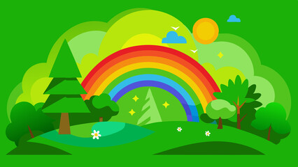 landscape with rainbow