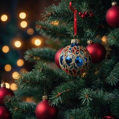 Fototapeta premium New year’s toys create a festive ambiance