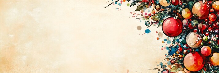 Christmas ornament website banner with copy space