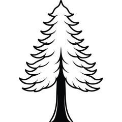 Fototapeta premium Beautiful natural tree silhouette vector artwork perfect for nature-themed designs, environmental branding, and eco-friendly projects. Ideal for decor, branding, and prints.