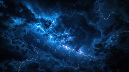 Lightning Storm in the Night Sky