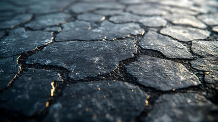 Dark Cracked Stone Texture Background