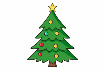 christmas tree isolated on white