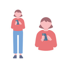 スマホを操作する女性