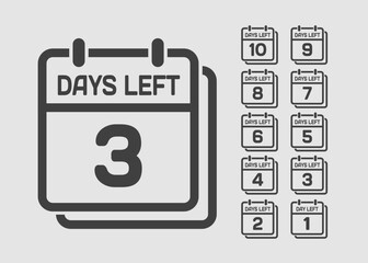 Countdown daily page calendar icon - 3 days left