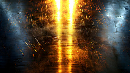 Fototapeta premium Golden Light Abstract Background with Streaks and Sparkle