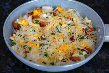 Traditional biro-biro rice, isolated in selective focus
