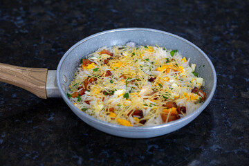 Traditional biro-biro rice, isolated in selective focus