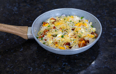 Traditional biro-biro rice, isolated in selective focus