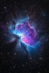 A stunning view of a vibrant nebula illuminated by distant stars in the vastness of space