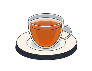 Transparent black tea cup