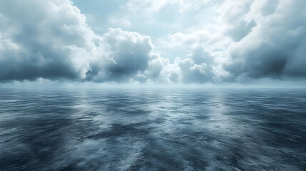 Ocean And Cloudy Sky Realistic Background
