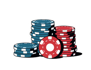 Colorful poker chips stack