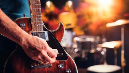 Fototapeta premium Electric Guitar Close-Up in a Studio Setting