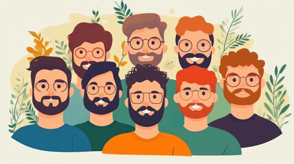 Flat vector graphic designed for International Mens Day celebrations suitable for flyers and flat illustrations