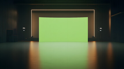 High-Tech Election Control Room with a Blank Green Screen: Modern Technology for Monitoring and Managing Elections