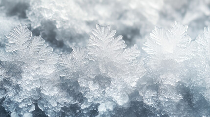 Fototapeta premium A close-up of an Delicate Patterns of transparent shiny ice on a window Natural winter background texture of snow crystals. 