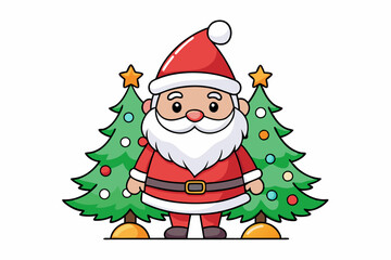 santa claus and christmas tree