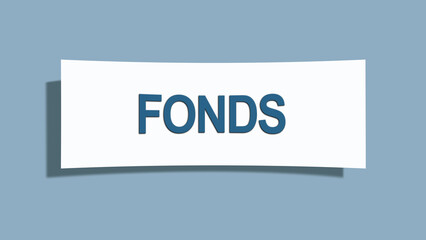Fonds. A card isolated on blue background.