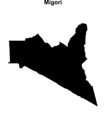 Migori county blank outline map