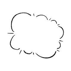 手描きのもこもこの吹き出し