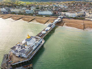 Eastbourne Beach and Pier, East Sussex, UK