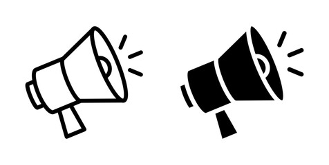 Megaphone icon set. Loudspeaker icon. Advertising and marketing icons. Vector illustration.