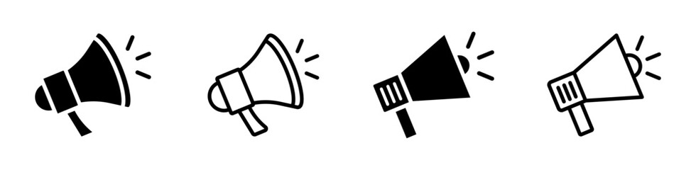 Megaphone icon set. Loudspeaker icon. Advertising and marketing icons. Vector illustration.
