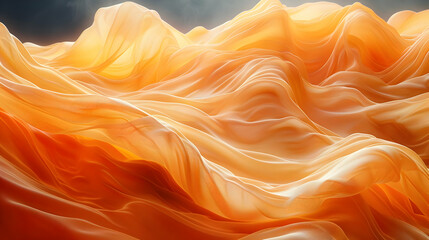 Obraz premium Abstract Orange and Yellow Swirling Fabric Background