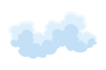 Cloud icon. Abstract white cloudscape icon symbol. Shapes in flat style. Vector cloudy design element