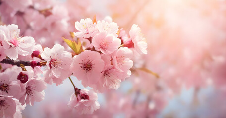 Obraz premium Delicate Cherry Blossoms in Sunlight